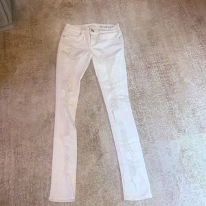 Blank NYC Highly Distressed White Skinny Jeans